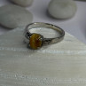 925 Sterling Silver Yellow Jade Ring Size 7