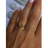 925 Sterling Silver Yellow Jade Ring Size 7