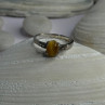 925 Sterling Silver Yellow Jade Ring Size 7