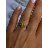 925 Sterling Silver Yellow Jade Ring Size 7