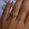 925 Sterling Silver Yellow Jade Ring Size 7