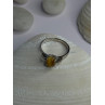 925 Sterling Silver Yellow Jade Ring Size 7