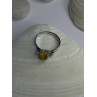 925 Sterling Silver Yellow Jade Ring Size 7