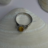 925 Sterling Silver Yellow Jade Ring Size 7