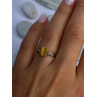 925 Sterling Silver Yellow Jade Ring Size 7