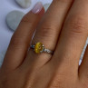 925 Sterling Silver Yellow Jade Ring Size 7