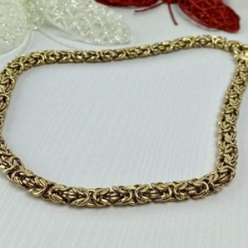 925 Sterling Silver Gold Plated Necklace Italy
