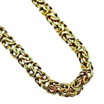 925 Sterling Silver Gold Plated Necklace Italy