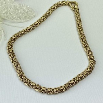 925 Sterling Silver Gold Plated Necklace Italy