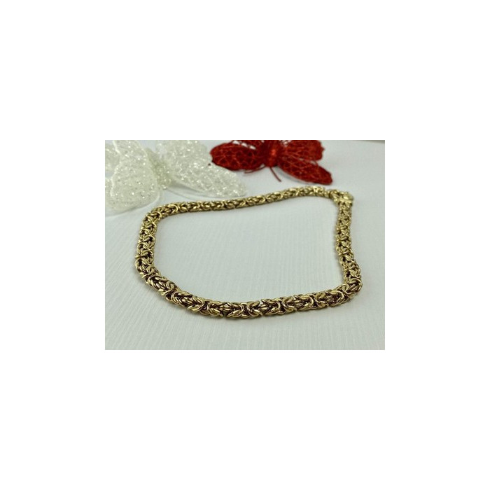 925 Sterling Silver Gold Plated Necklace Italy