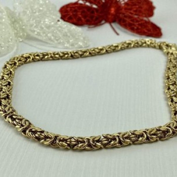 925 Sterling Silver Gold Plated Necklace Italy
