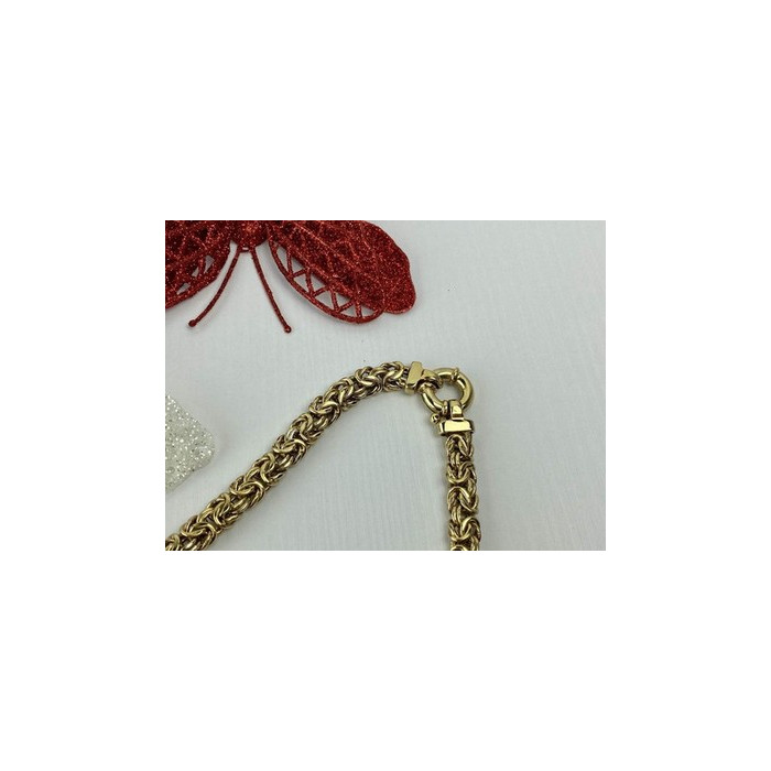 925 Sterling Silver Gold Plated Necklace Italy