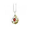 925 Sterling Silver Garnet Chain with Pendant Italy