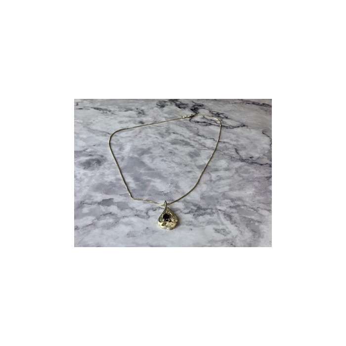 925 Sterling Silver Garnet Chain with Pendant Italy