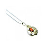 925 Sterling Silver Garnet Chain with Pendant Italy
