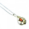 925 Sterling Silver Garnet Chain With Pendant Italy