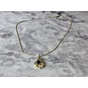 925 Sterling Silver Garnet Chain with Pendant Italy