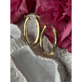 Italy 14K Yellow Gold Earrings Length 1.30 inch