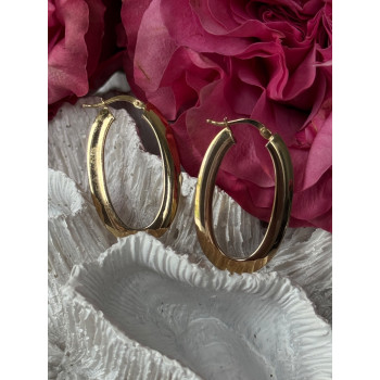 Italy 14K Yellow Gold Earrings Length 1.30 inch