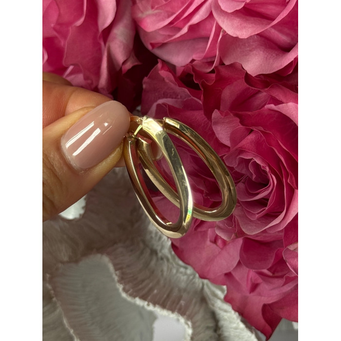 Italy 14K Yellow Gold Earrings Length 1.30 inch