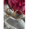 Italy 14K Yellow Gold Hoop Earrings Length 1 inch