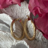Italy 14K Yellow Gold Hoop Earrings Length 1 Inch