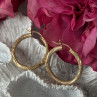 Italy 14K Yellow Gold Hoop Earrings Length 1 Inch