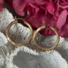 Italy 14K Yellow Gold Hoop Earrings Length 1 Inch