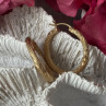 Italy 14K Yellow Gold Hoop Earrings Length 1 Inch