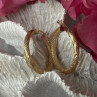 Italy 14K Yellow Gold Hoop Earrings Length 1 Inch