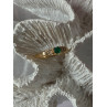 14K Yellow Gold Emerald & Diamond Ring Size 7
