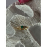14K Yellow Gold Emerald & Diamond Ring Size 7