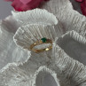 14K Yellow Gold Emerald & Diamond Ring Size 7