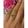 14K Yellow Gold Emerald & Diamond Ring Size 7