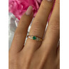 14K Yellow Gold Emerald & Diamond Ring Size 7