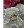 14K Yellow Gold Emerald & Diamond Ring Size 7
