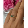 14K Yellow Gold Emerald & Diamond Ring Size 7