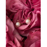 14K 585 Yellow Gold Pearl & Ruby Stud Earrings