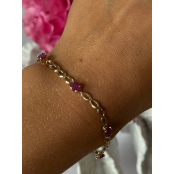 14K Yellow Gold Ruby Bracelet Length 7