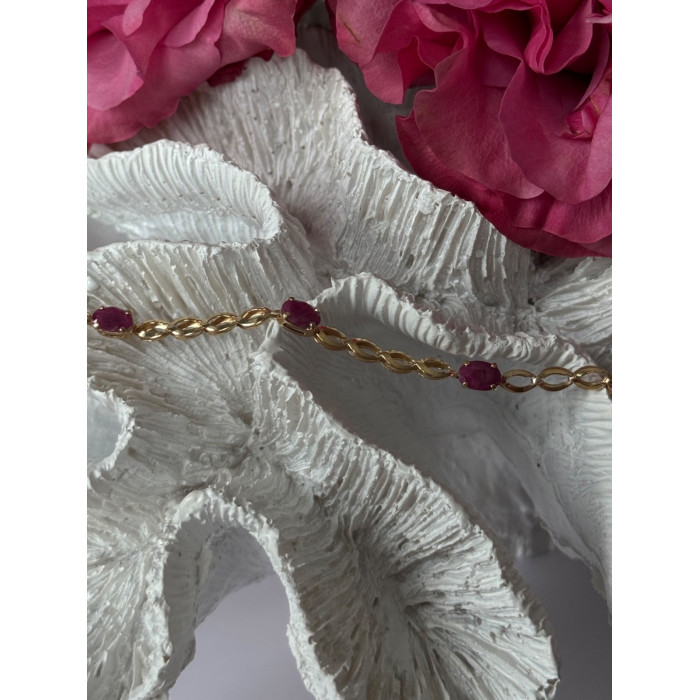 14K Yellow Gold Ruby Bracelet Length 7