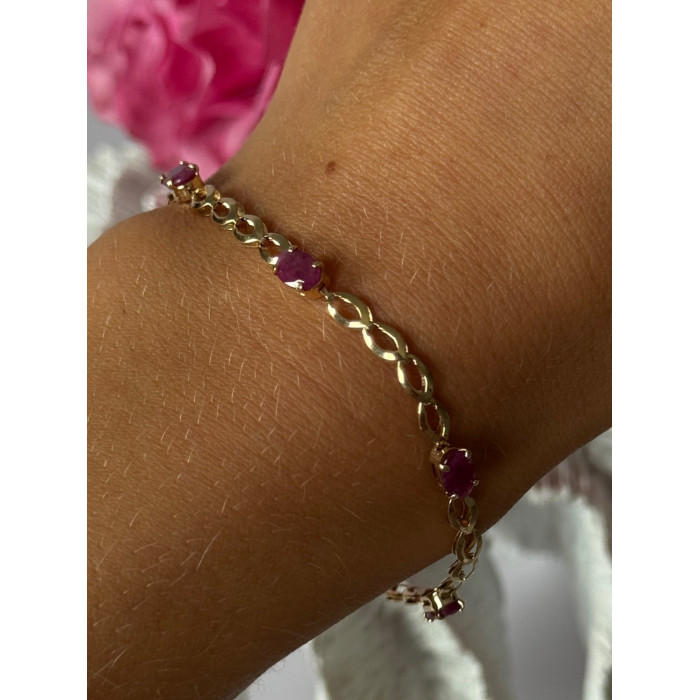14K Yellow Gold Ruby Bracelet Length 7