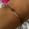 14K Yellow Gold Ruby Bracelet Length 7