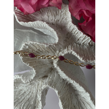 14K Yellow Gold Ruby Bracelet Length 7