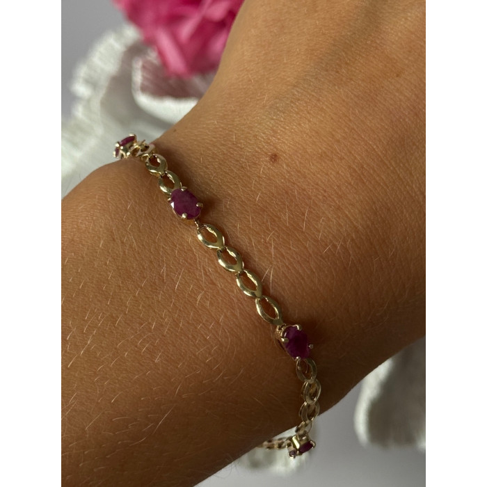 14K Yellow Gold Ruby Bracelet Length 7