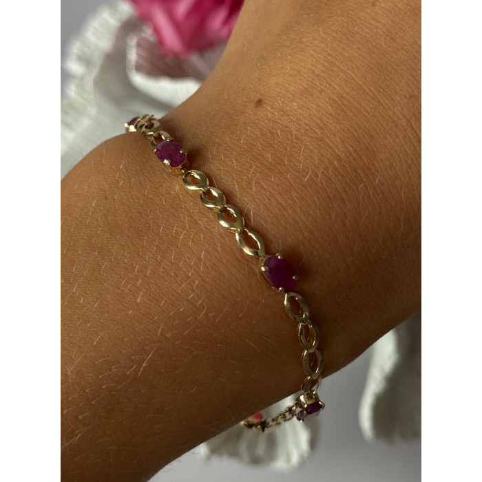 14K Yellow Gold Ruby Bracelet Length 7
