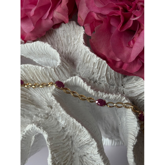 14K Yellow Gold Ruby Bracelet Length 7