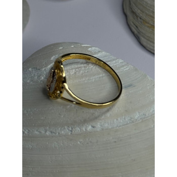 925 Sterling Silver Gold Plated Virgin Mary Ring Size 9