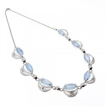 925 Sterling Silver Moonstone Necklace