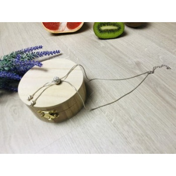 925 Sterling Silver CZ Chain with Charm