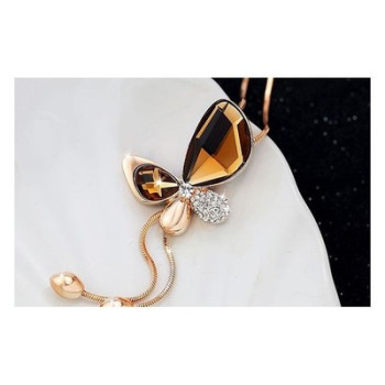 Necklace with Yellow Jewelry Glass & CZ 